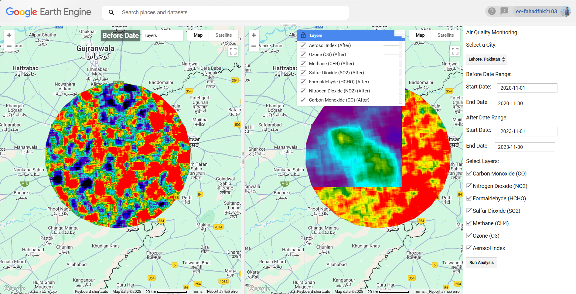 Comparative Urban Air Quality Analysis Tool