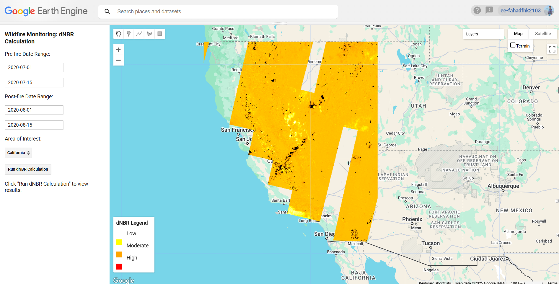 Wildfire Impact Assessment via dNBR Calculation